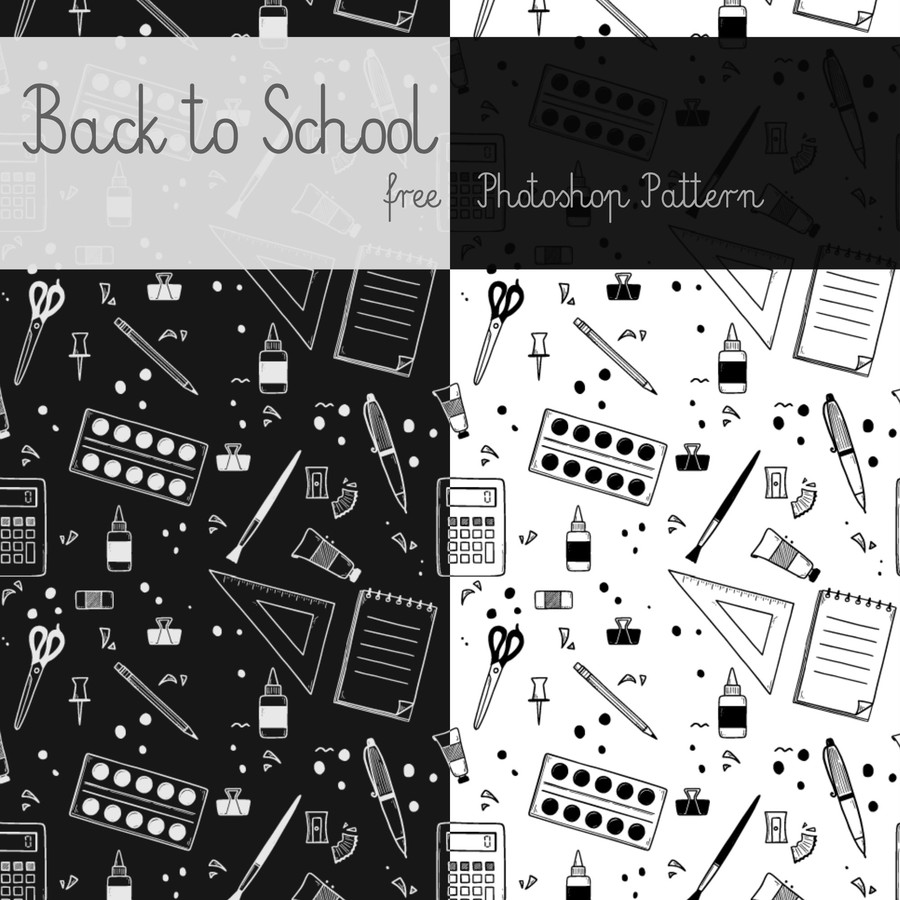 Photoshop patterns school, equipment, vector