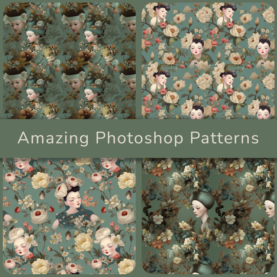 Photoshop patterns vintage, floral, pattern